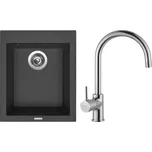 Sinks CUBE 410 pureblack + VITALIA chrom