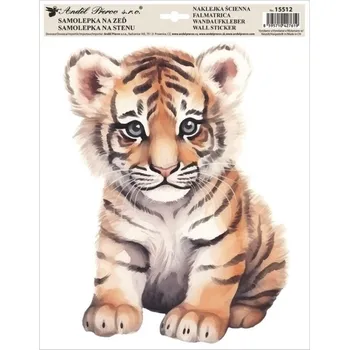 Samolepící dekorace Samolepka na zeď - barevná - Tygr - 15512