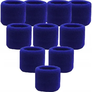 Čelenka 10 ks sportovní čelenka na zápěstí, unisex, černé, savé, bavlněné