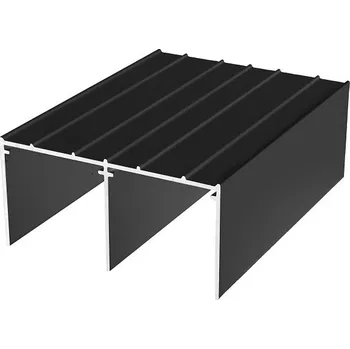 Nábytkové kování Aluprofil Kolejnice horní 75 mm - Černá matná - 3 m