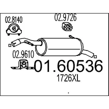 Tlumič výfuku Zadní tlumič výfuku MTS 01.60536