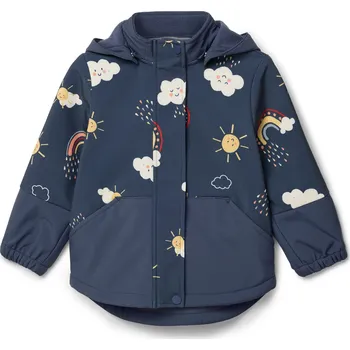 Chlapecká bunda 720439 - Tchibo - Dětská softshellová bunda - pro miminko - vel. 98/104 - barva: modrá/s potiskem