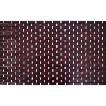 Koupelnová předložka BAMBUSOVÁ KOUPELNOVÁ PŘEDLOŽKA DŘEVĚNÁ ALBA 50X80 CM TMAVĚ HNĚDÁ ROHOŽKA SAUNA