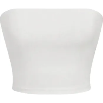 Dámské tílko bez ramínek Jednobarevné Výstřih do O Lehký polyesterový top přiléhavý střih na léto i vrstvení bílá XL