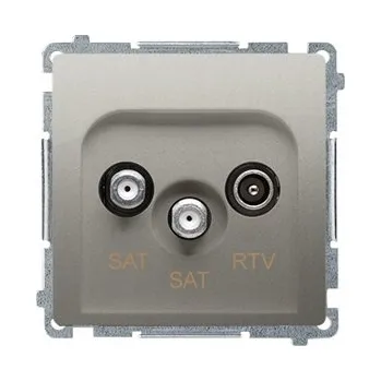 Elektrická zásuvka Anténní zásuvka nástěnná Kontakt-simon stříbrná