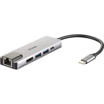 USB hub D-Link DUB-M520 5-in-1 USB-C Hub with HDMI/Ethernet and Power Delivery