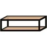 ModUlar nástěnná police černý mat - 600x250x250 mm