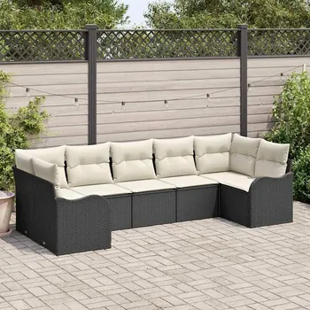 Zahradní sestava Ratanová zahradní souprava vidaXL růžová, 7 dílů