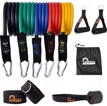 Sada 5 odporových gum na cvičení, expander pro