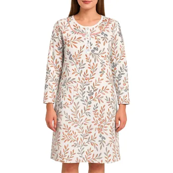 Body Emilka hřejivá noční košile pod kolena 6552 3XL světle růžová