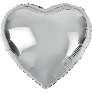 Balónek Nafukovací balónek Srdce, stříbrné, fólie