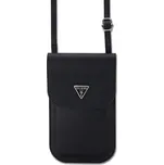 Guess PU Grained Triangle Logo Taška na Telefon Black
