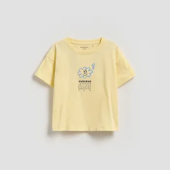 Reserved - Bavlněné tričko s potiskem - světle žlutá - 907HR-10X - 907HR-10X-92