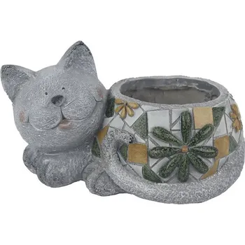 Truhlík Dekorace k osázení kočka X8064