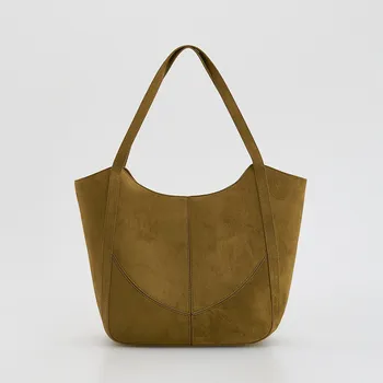 Kabelka Reserved - Shopper kabelka z umělé semiše - zlatavá hnědá - 745CP-82X - 745CP-82X-ONE