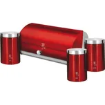 BERLINGERHAUS Chlebník a sada dóz na potraviny 4 ks Burgundy Metallic Line BH-6729 + Kuchyňská chňapka v hodnotě 99,-