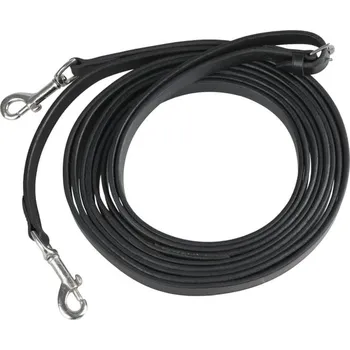 Vybavení pro koně START Kožené průvlečné otěže pro koně ČERNÁ