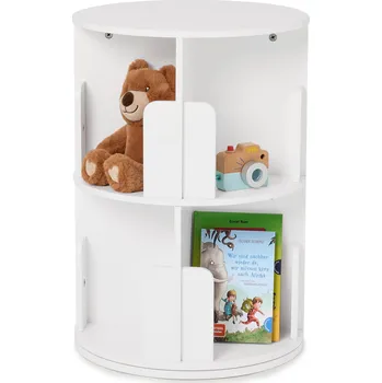 Knihovna 722963 - Tchibo - Otočný regál na knihy se 2 úrovněmi - barva: bílá