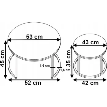 Konferenční stolek SET STOLKŮ 2V1 KONFERENČNÍ STOLEK LOFT INDUSTRIAL MARMOR ČERNÝ KULATÝ MALÝ
