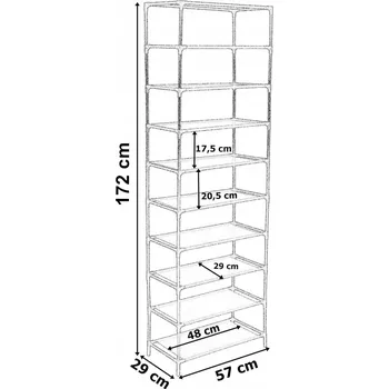 Botník Botník Gockowiak 57 x 172 x 29 cm antracit