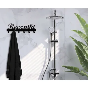 Věšák Koupelnový věšák Gockowiak kovový černý matný 6 háčků na hmoždinky