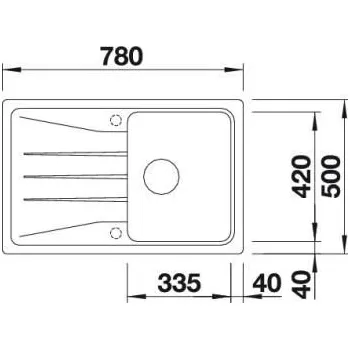 Granitový dřez Blanco Sona 45 S + Kano - Černá