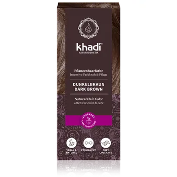 Barva na vlasy Rostlinná barva na vlasy Khadi TMAVO BROWN 100g