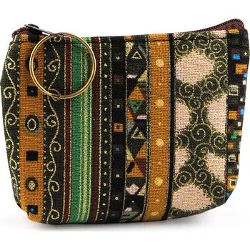 Peněženka Malá peněženka / klíčenka etno 10x8 cm, velké, 5 zelená hnědá