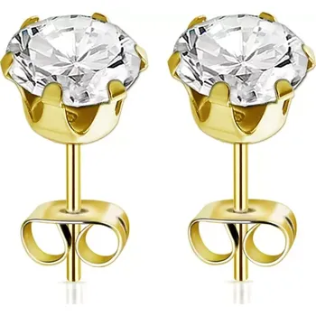 Piercing Pár zlatých náušnic osazených kulatým krystalem ERZ InfinityPierce.cz (Pár zlatých náušnic z chirurgické oceli osazených kulatým krystalem ve volitené barvě a délce ERZM)