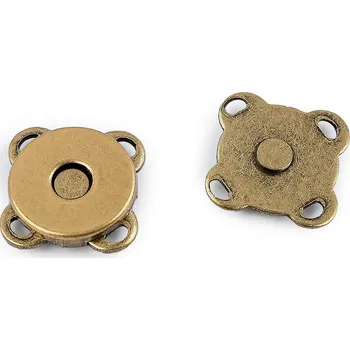 Magnetické zapínání k přišití Ø10 mm, malé, 3 staromosaz