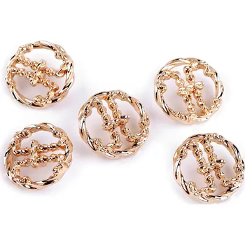 Knoflík Kovový knoflík velikost 24"; 32"; 38", střední, 9 (38") růžové zlato