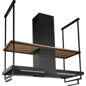 Digestoř Ostrůvková digestoř Nortberg Centropolis Premium Wood Black Matt - 150 cm