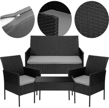 Zahradní sestava Zahradní sezení MAGNOLIA černé / šedé