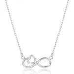 Stříbrný náhrdelník s přívěškem nekonečno se srdíčkem