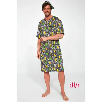 Pánské pyžamo Košile Cornette 110/05 661701 3XL-4XL dl/r Barva: šedá, Velikost: 4XL
