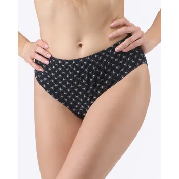 Kalhotky GINA 10288P Kalhotky klasické širší pasová guma Barva: Černá-Bílá, Velikost: L/XL