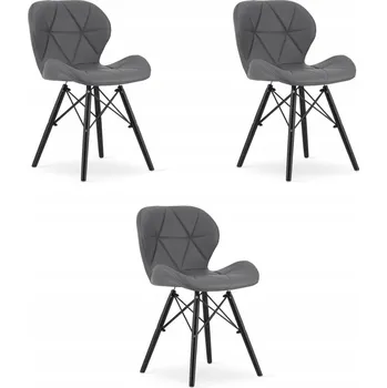 Židle Oskar umělá kůže šedá 3 ks