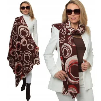 Šála PRÉMIOVÁ DÁMSKÁ ŠÁLA s kruhy bordó DÁREK pro ni bavlněná Jaro 2026