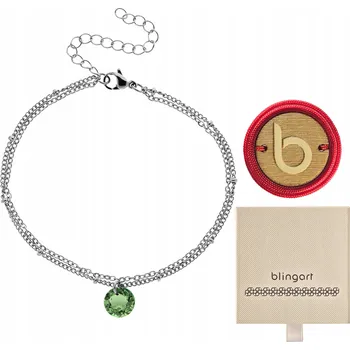 Náramek Dámský náramek ocel chirurgický zelený kámen dárek BLINGART