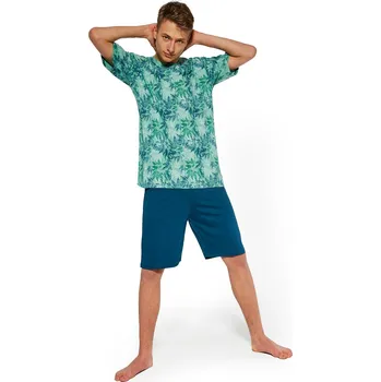 Chlapecké pyžamo Pyžamo Cornette F&Y 265/41 Leaves kr/r S-L Barva: Zelená, Velikost: 176/M