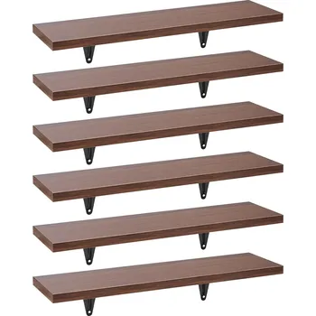 police Maclean MC-331 nástěnná police 6 ks ořech