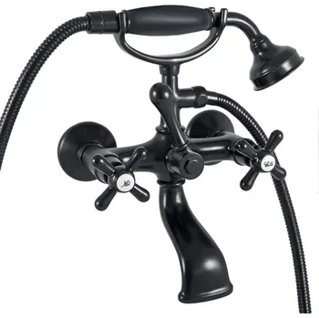 Vodovodní baterie RAV Slezák Morava Retro Vanová baterie, rozteč: 150 mm, kohoutková, černý mat&nbsp;FU159.5/2CMAT