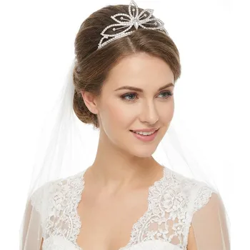 Ozdoba do vlasů B-TOP Svatební stříbrný hřeben do vlasů s krystaly BRIDAL