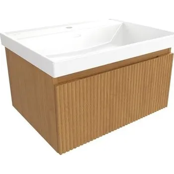 Koupelnový nábytek Koupelnová skříňka s umyvadlem SAT Evolution 58x30x44,5 cm dub medový mat SATEVO60DMU4