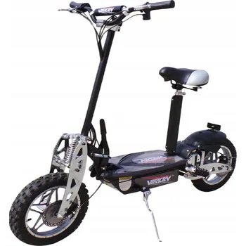 Dětské elektrovozidlo Elektrická koloběžka Viron Motors 1000 W černá nafukovací kola skládací