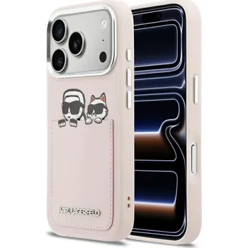 Náhradní kryt pro mobilní telefon Karl Lagerfeld Kryt pro iPhone 17 Pro Klhcp17L6Pcspkcp (Pu W/ K&C Print & Pocket) Pink