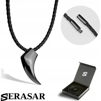 Náhrdelník Pánský kožený náhrdelník [Vlk] černý