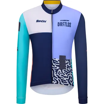 Sport Replika cyklistického termodresu s dlouhým rukávem Santini týmu Trek Driftless SIZE: XXL, COLOR_NAME: tmavě modrá/Light Blue