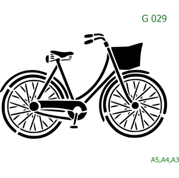 Plastová šablona pro malování - Auta, lodě, letadla, vlaky - Kolo (G029) - A5 , Lepící fólie