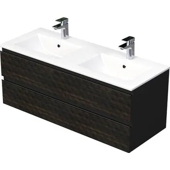 Koupelnový nábytek Koupelnová skříňka s umyvadlem SAT Cube Way 120x47,5x46 cm hnědá mat CUBE3D1202ZHMOD